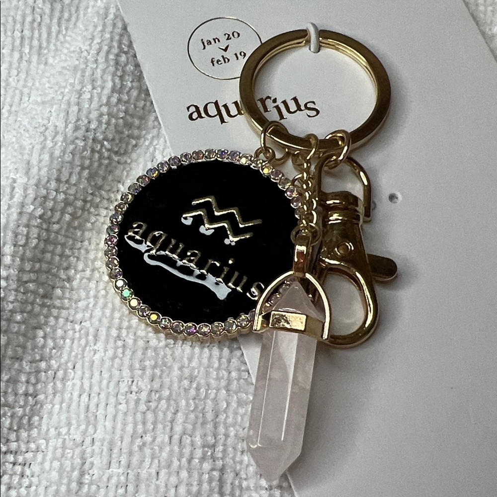 Icing Aquarius Keychain with Black and Gold Accents - Picture 4 of 5